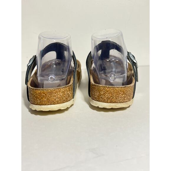 Birkenstock Silver Birko Flor Gizeh Toe Thong Adjust Sandal 38 Reg-Wide 7-7.5 - Picture 4 of 7